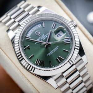 Rolex Day Date 18K White Gold Olive Green 228239