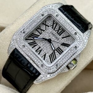 Cartier Santos 100 Medium, Diamond Pave  Ref.2878