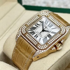 Cartier Santos 100 Medium, 18K Yellow Gold, Diamond  Ref.2878