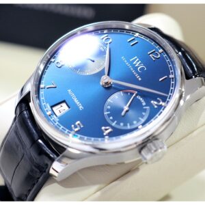 IWC Portugieser 7-Day 42mm Blue Dial เฟืองดำ