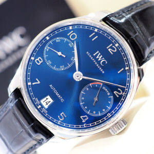 IWC Portugieser 7-Day 42mm Blue Dial เฟืองดำ