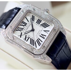 New! Cartier Santos 100 Medium Diamonds