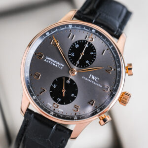 IWC Portugieser Chronograph 18K Rose Gold IW371482 (ได้บัคเคิลบานพับทองเบิกศูนย์)