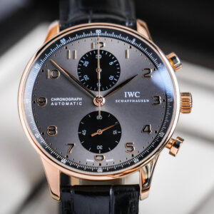 IWC Portugieser Chronograph 18K Rose Gold IW371482 (ได้บัคเคิลบานพับทองเบิกศูนย์)