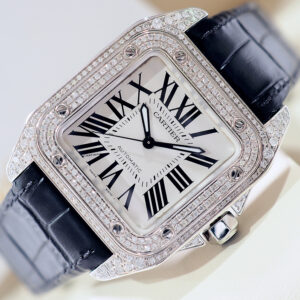 New! Cartier Santos 100 Medium Diamonds
