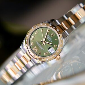 Rolex Datejust 31 Olive Dial ,Domed Diamond Set,18K 2Tone Ref.178343