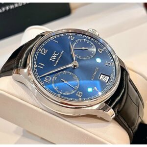 IWC Portugieser 7-Day 42mm Blue Dial เฟืองดำ