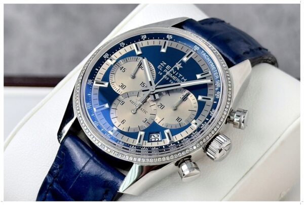 Zenith El Primero Chronomaster 38mm Original Diamonds Blue - Image 3