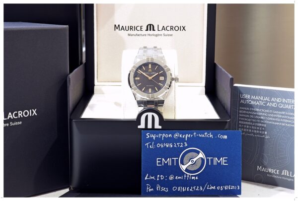 New! Maurice Lacroix AIKON Black เข็มทอง 39mm - Image 7