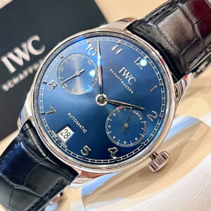 IWC Portugieser 7-Day 42mm Blue Dial เฟืองดำ