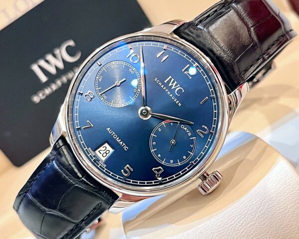 IWC Portugieser 7-Day 42mm Blue Dial เฟืองดำ