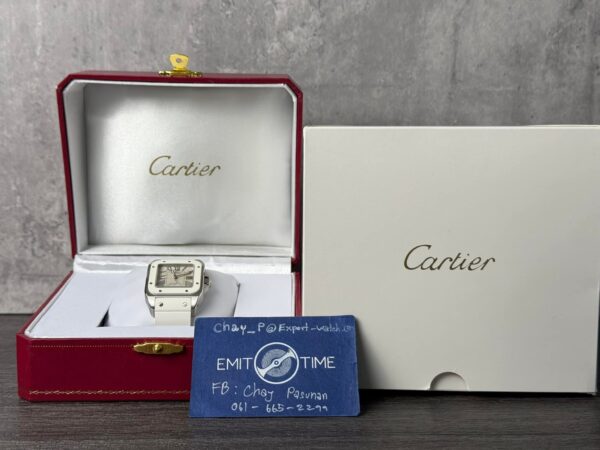 Cartier Santos 100 Medium White Rubber  Ref.W20122U2 - Image 11