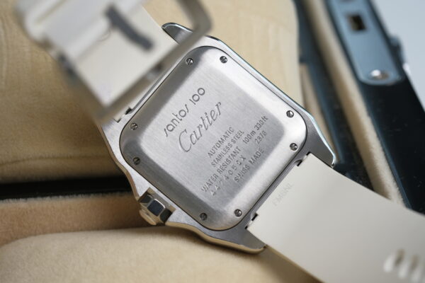 Cartier Santos 100 Medium White Rubber  Ref.W20122U2 - Image 6