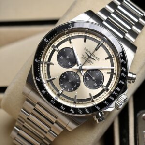 99% New! Longines Conquest Chronograph  Champagne Dial & Reverse Panda  Ref.L3.835.4.32.6