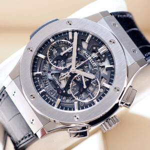 Hublot Classic Fusion 45mm Skeleton Chronograph Black Alligator