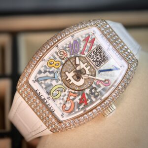 Rare item! Franck Muller Vanguard V38  Rose Gold 18K & Diamond & Color Dreams Limited Edition 1 of 50 “Encrypto”