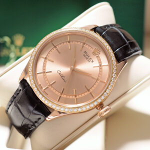 Rolex Cellini Everose Gold 18k ขอบเพชร Original 39mm