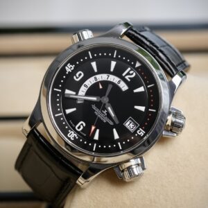 JLC Jaeger-LeCoultre Master Compressor Memovox Alarm&Date Black Dial ref.Q1701870
