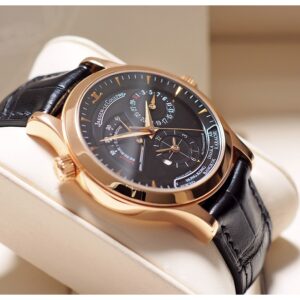 JLC Master Geographic Pink Gold 18k Black Lacquer Dial 38mm Y-2010