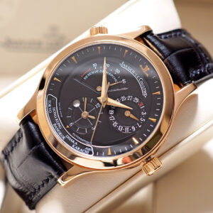 JLC Master Geographic Pink Gold 18k Black Lacquer Dial 38mm Y-2010